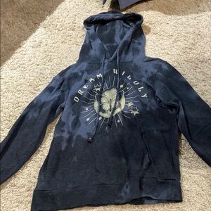 Black Hooded Jacket with Nature-Inspired Design